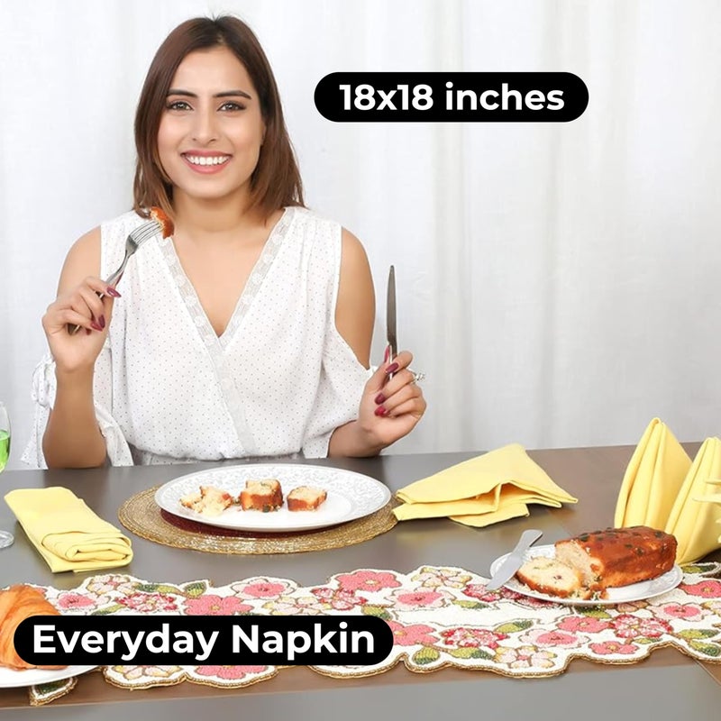 Bedding Craft Cotton Dinner Cloth Napkins Set of 12 â€“ 18x18 Sand Yellow â€“ Reusable & Machine Washable Fabric Napkins for Weddings, Restaurants & Everyday Dining - Image 2